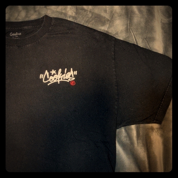 black and red cookies shirt